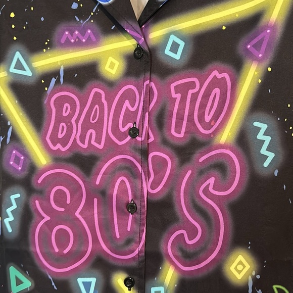 Back to the 80s Men’s Button Down Size Medium - Picture 2 of 4